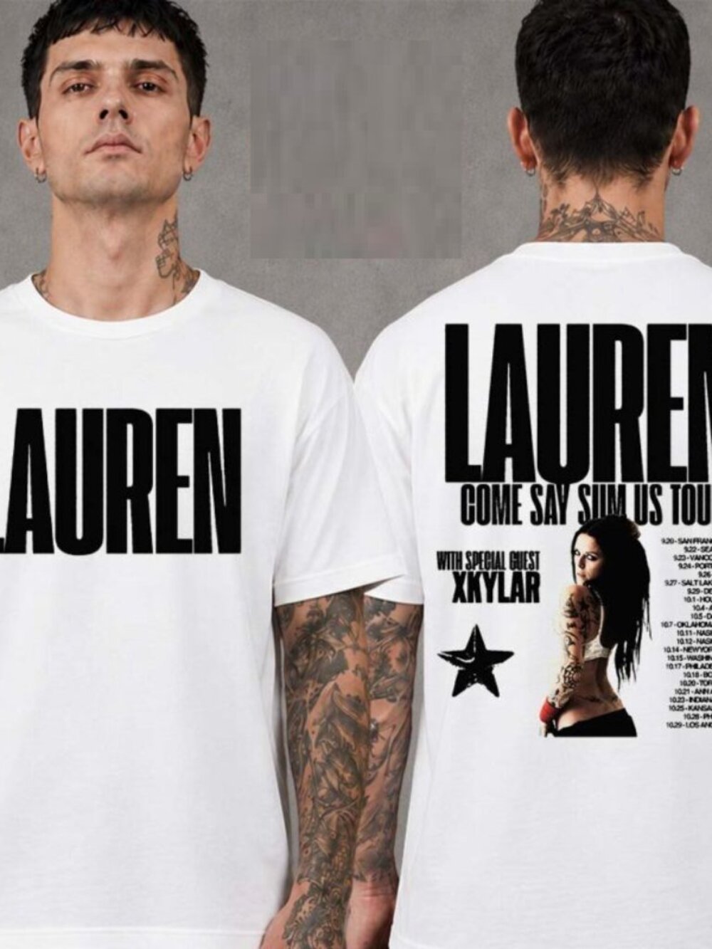 Lauren Come Say Sum US Tour 2026 Schedule Dates Two Sided T-Shirt
